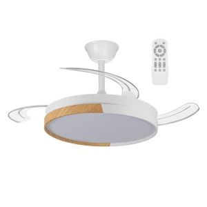 Ventilador de teto retrátil LED altona branco silencioso dc 106 cm
