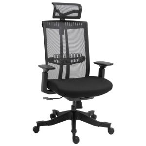 Cadeira de oficina poliéster, espuma e nylon preto 66.5x66x118cm