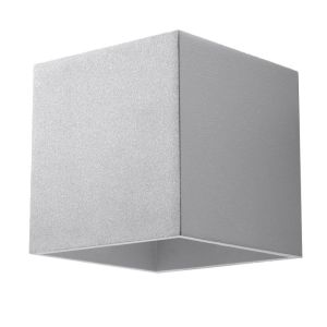 Lámpara de pared quad 1 gris aluminio 10x10x12 cm