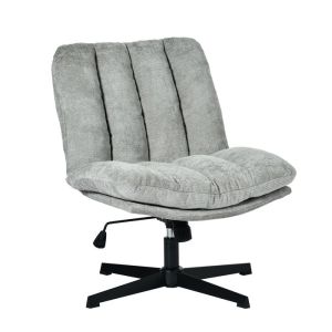 Poltrona giratória e regulável - cinza - chenille 63,5 cm