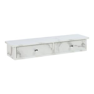 Prateleira de parede geeste com 2 gavetas 60x15x10cm mármore branco
