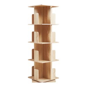 Estante giratória talöpintaa 4 níveis mdf 129x40x40 cm carvalho [en.casa]