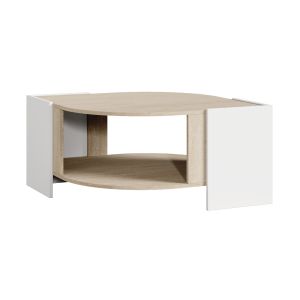 Mesa de centro klipsari espaço de arrumação 75x75x40 cm branco/travertino