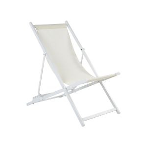 Cadeira de praia dobrável locri ii metal creme claro