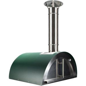 Forno a lenha exterior para pizzas e pão modelo chef junior verde
