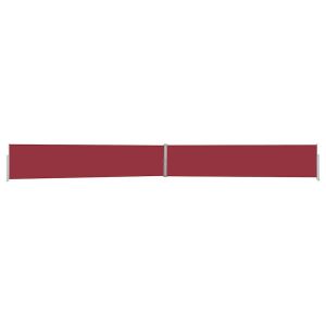 Toldo lateral retrátil para pátio 140x1200 cm vermelho