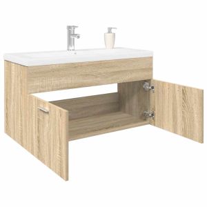 Armário de casa de banho com lavatório embutido carvalho sonoma ptr7011
