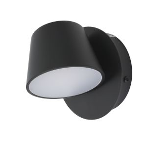 Aplique LED alumínio negro 6w moderno nórdico, foco orientável