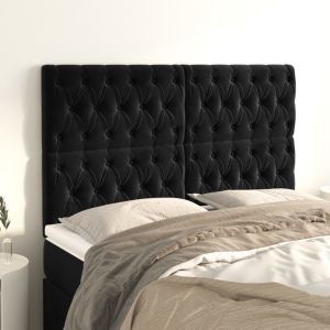 Cabeceira de cama 4 pcs veludo 72x7x78/88 cm preto ptob7349