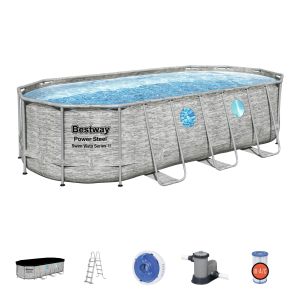 Piscina desmontável tubular Bestway power steel design pedra 549 x 274