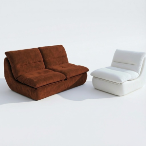 Pack nuvia living 3 plazas - chocolate y blanco