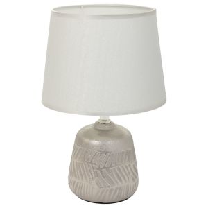 Candeeiro de mesa em cerâmica prateada 13x13x21,5