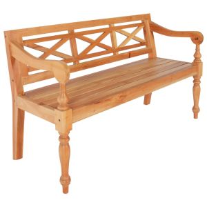 vidaXL banco batavia madera de caoba marrón claro 123 cm