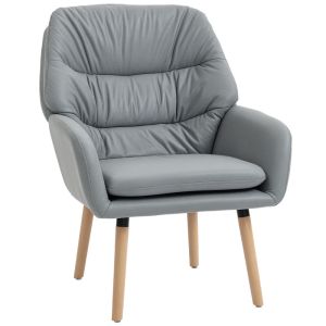 Poltrona 68x74x89 cm couro sintético color gris Homcom, casa - poltronas