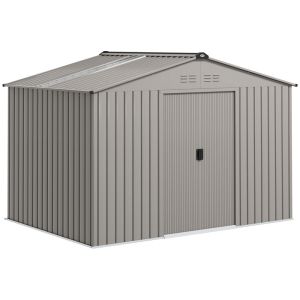 Abrigo de jardim 277x195x192cm aço e pp color gris Outsunny