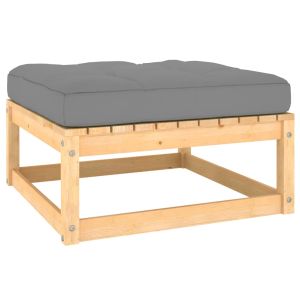 vidaXL taburetes de jardín con cojines madera maciza de pino