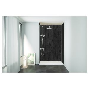 Ondee - kit  paneles murales nicho maola pizarra 200cm perfil cromado