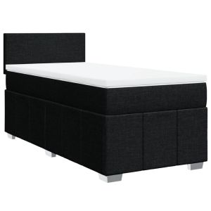 vidaXL cama box spring con colchón tela negro 80x200 cm
