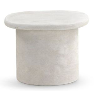 Mesa de centro em poliresina cor cimento branco, 58x58x40cm