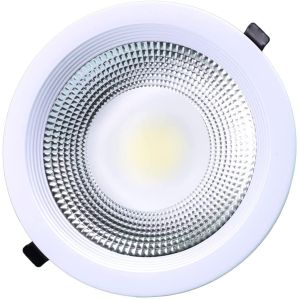 Downlight cob LED redondo embutido, 30w 3000 lm, luz branca fria 6000k