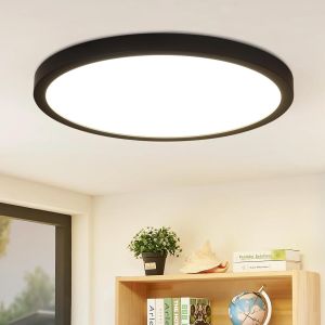 Nettlife redondo preto LED plafon 24 w moderno LED branco neutro 4000 k