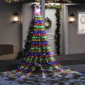 Iluminação p/ árvore de natal 320 luzes LED 375 cm colorido pt6112