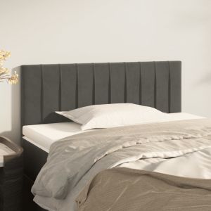 Cabeceira de cama veludo 100x5x78/88 cm cinzento-escuro ptob5546