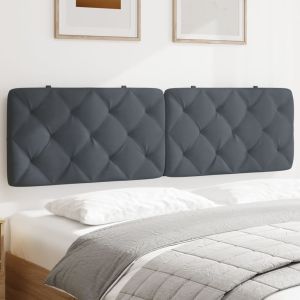 Almofadão de cabeceira 180 cm veludo cinzento-escuro ptob5620