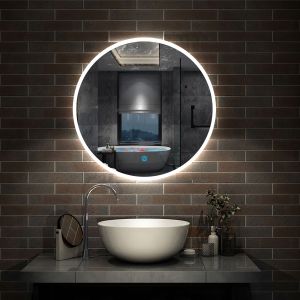 Espelho de casa de banho LED 60cm + anti-embaciamento + brilho ajustável