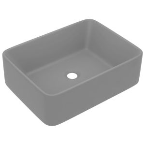 Lavatório luxuoso 41x30x12 cm cerâmica cinzento-claro mate