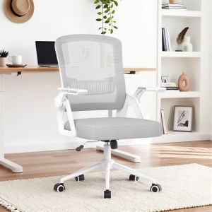 Rattantree cadeira de escritório ergonómica com apoios de braços, cinzenta
