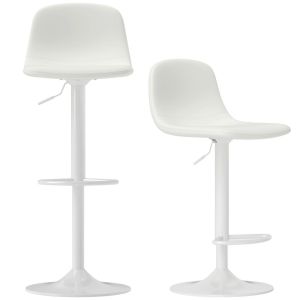 Conjunto de bancos alto 40,5x44x84-104 cm couro pu e aço color blanco