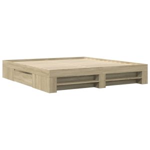 vidaXL estructura de cama sin colchón roble sonoma 180x200 cm
