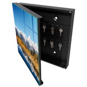 Caixa para chaves moderna 30x30x5 outono dourado, abertura à esquerda