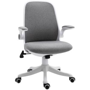 Cadeira de escritório poliéster cinzento 62,5x60x94-104cm