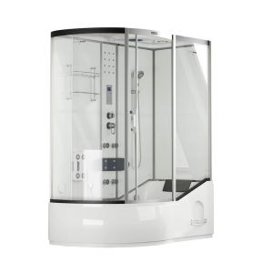 Ducha de vapor con hidromasaje allin 4in1 - 170 x 90 blanco izquierda