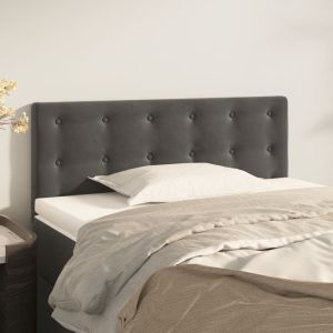 Cabeceira de cama veludo 100x5x78/88 cm cinzento-escuro ptob1623