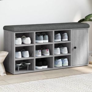 Banco sapateira 102x32x50 cm derivados madeira cinzento sonoma ptxt6583