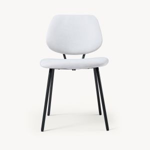 Conjunto de 6 cadeiras de jantar köma tecido 78x49x55 cm cinzento claro