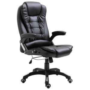 Cadeira de escritório em couro artificial preto wf268483