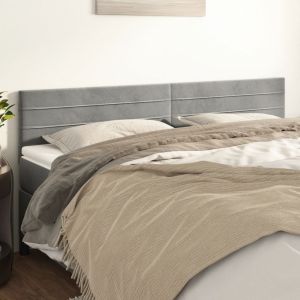Cabeceira de cama 2 pcs veludo 100x5x78/88 cm cinzento-claro ptob2258