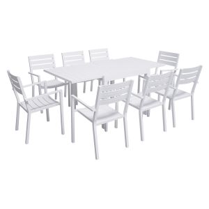 Conjunto de jardim em alumínio com mesa 90/180cm
