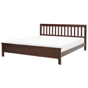 Cama madeira de pinho mayenne 180 x 200 cm castanho escuro