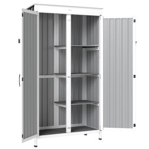 Abrigo de jardim 94x43x166 cm madeira de abeto, aço galvanizado Outsunny