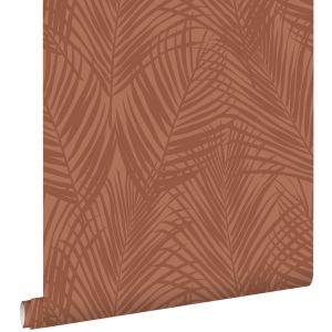 Estahome papel de parede folhas de palmeira terracota 53 cm x 10.05 m