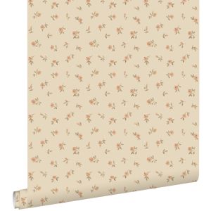 Estahome papel de parede flores vintage bege 53 cm x 10.05 m