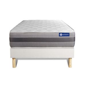Conjunto de estrado branco + colchão actisom actilatex relax (80x200 cm - e