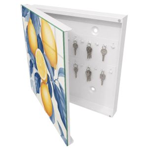 Caixa para chaves decorativa 30x30x5, abertura à esquerda branca