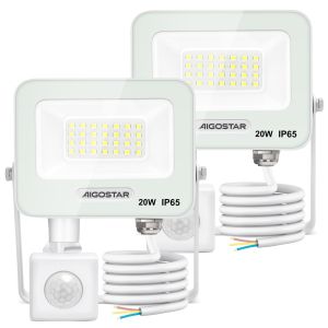 Aigostar LED outdoor spotlights com deteção de movimento 20w 6500k, 2 pcs