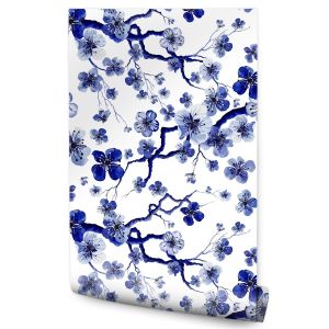 Papel de parede flor de cerejeira decoração moderna sala de estar